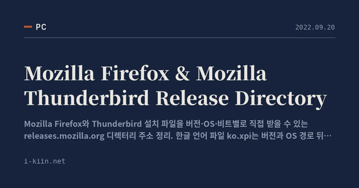 Mozilla Firefox & Mozilla Thunderbird Release Directory