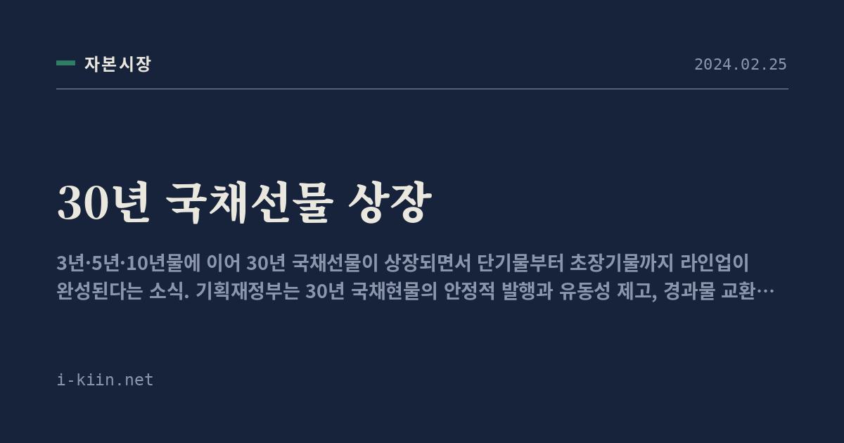 30년 국채선물 상장