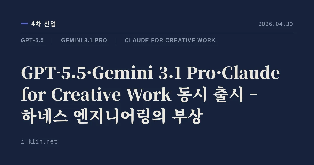 GPT-5.5·Gemini 3.1 Pro·Claude for Creative Work 동시 출시 – 하네스 엔지니어링의 부상