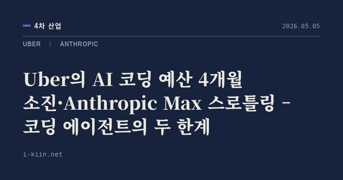 Uber의 AI 코딩 예산 4개월 소진·Anthropic Max 스로틀링 – 코딩 에이전트의 두 한계