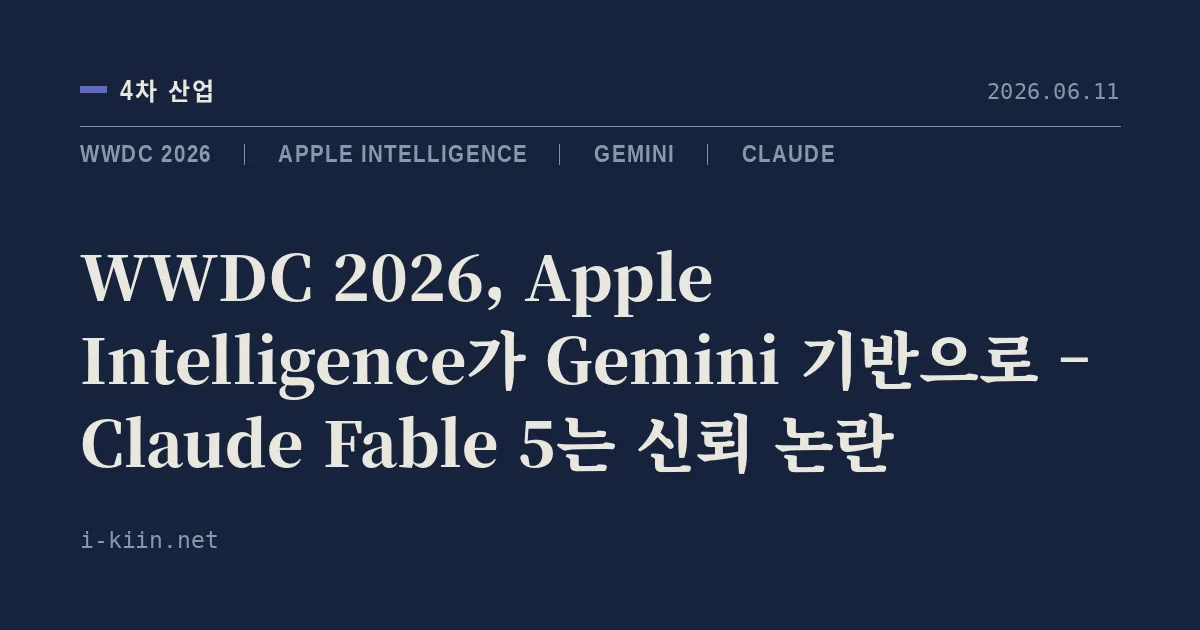 WWDC 2026, Apple Intelligence가 Gemini 기반으로 – Claude Fable 5는 신뢰 논란