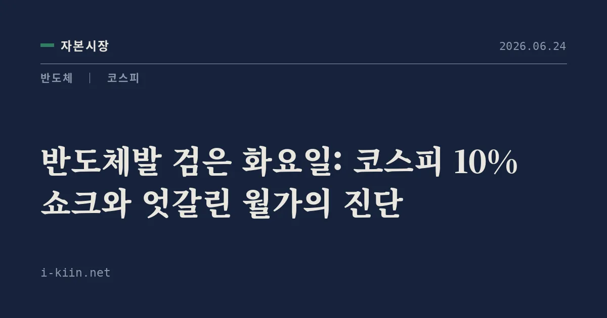 반도체발 검은 화요일: 코스피 10% 쇼크와 엇갈린 월가의 진단