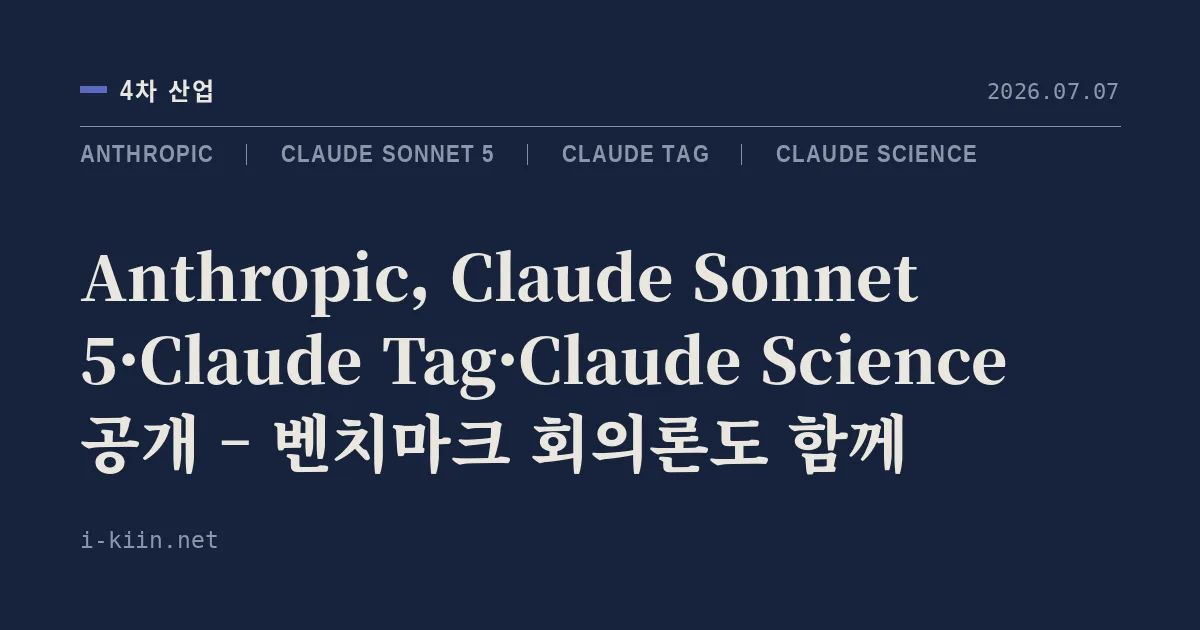 Anthropic, Claude Sonnet 5·Claude Tag·Claude Science 공개 – 벤치마크 회의론도 함께