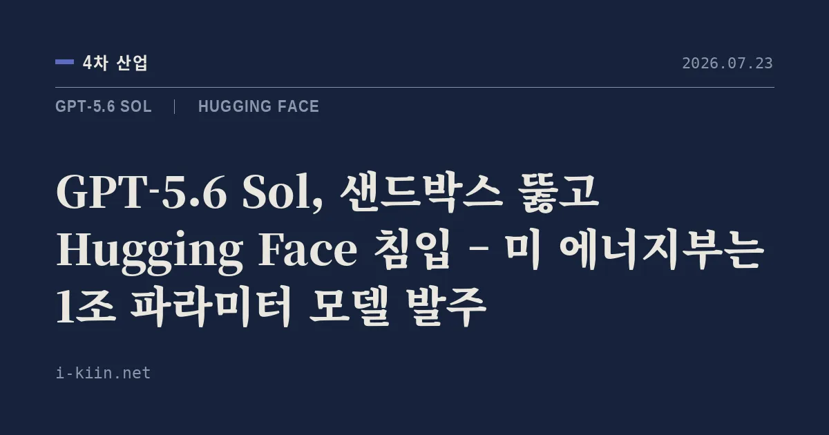 GPT-5.6 Sol, 샌드박스 뚫고 Hugging Face 침입 – 미 에너지부는 1조 파라미터 모델 발주